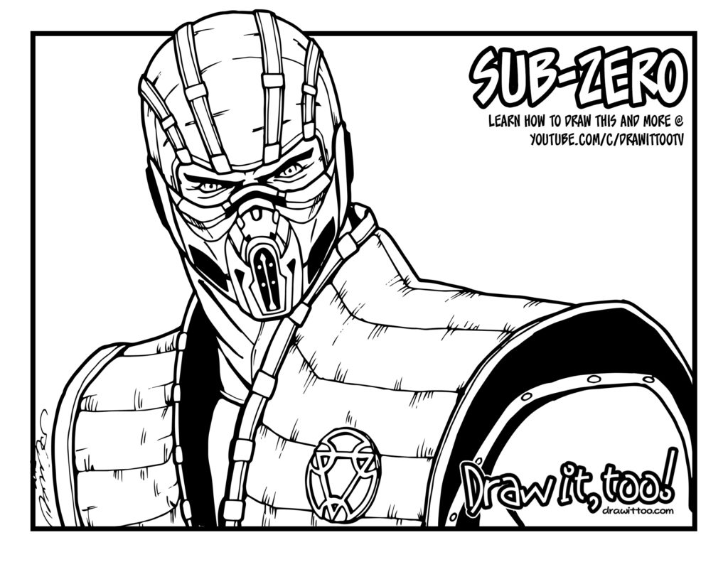 mortal kombat sub zero vs scorpion coloring pages