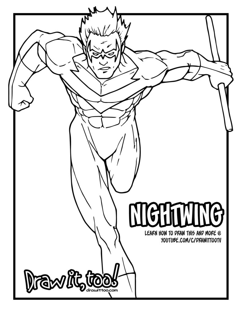 Nightwing (Classic Comic Version) Tutorial | Draw it, Too!