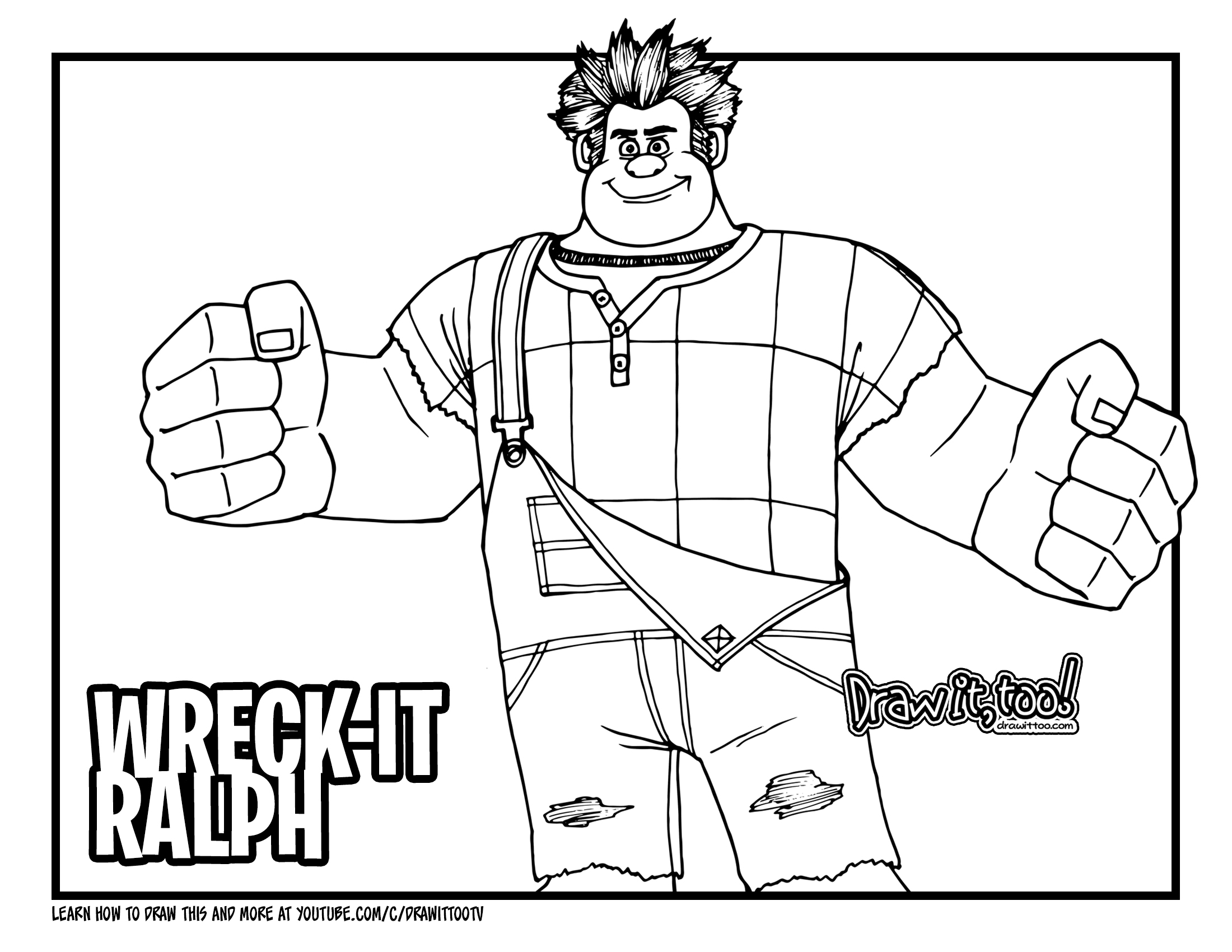 How to Draw WRECKIT RALPH (WreckIt Ralph) Drawing Tutorial Draw it