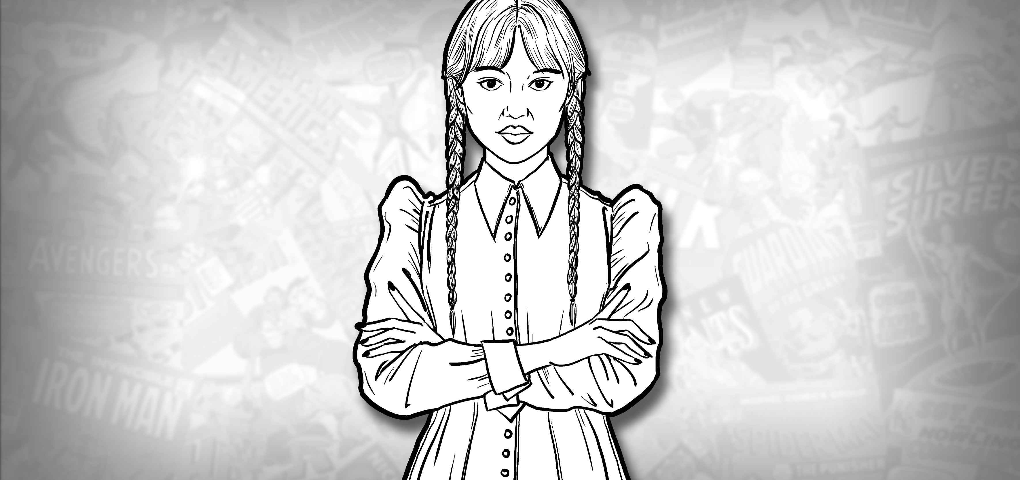 How to Draw WEDNESDAY ADDAMS Narrated Drawing Tutorial Draw it, Too!